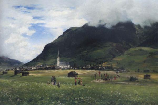 Albert Hertel Prozession zur Kirche in Bad Hofgastein oil painting image